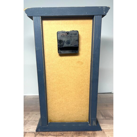 Rustic Patriotic Wooden Tabletop Clock With American Flag Design - Picture 4 of 5